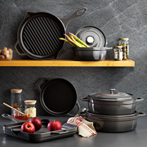 Guss Chef Döküm Kare Grill Tava 28x28 Cm 1 Parça-gri