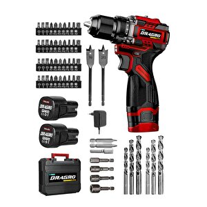 Dragro Pro 16.8v Çift Akü Çelik Mandren Kömürsüz Motor Şarjlı Matkap Akülü Vidalama