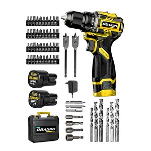 Dragro Pro 16.8v Çift Akü Çelik Mandren Kömürsüz Motor Şarjlı Matkap Akülü Vidalama