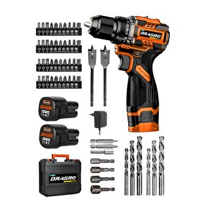 Dragro Pro 16.8v Çift Akü Çelik Mandren Kömürsüz Motor Şarjlı Matkap Akülü Vidalama