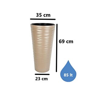 So-kvt2 Kumsal Vazo Saksı Takımı 85 Litre Mocha 3 Adet