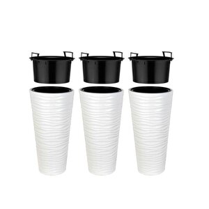 So-kvt2 Kumsal Vazo Saksı Takımı 85 Litre Beyaz 3 Adet