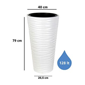 So-kvt3 Kumsal Vazo Saksı Takımı 128 Litre Beyaz 3 Adet