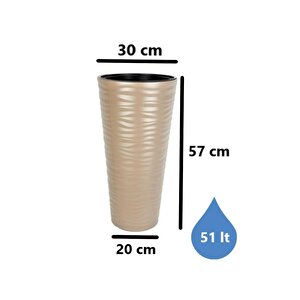 So-kvt1 Kumsal Vazo Saksı Takımı 51 Lt Mocha 3 Adet