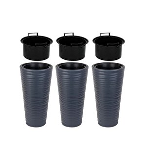 So-kvt2 Kumsal Vazo Saksı Takımı 85 Litre Antrasit 3 Adet