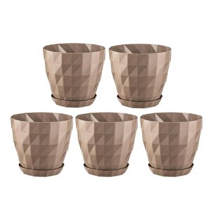 So-krt5 Dekoratif Kristal Saksı Takımı 6 Lt Mocha 5 Adet