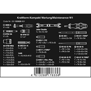 Wera K. Kompakt W1 Çantalı Bakım Set 05135926001