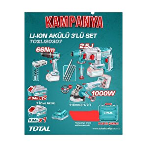 Profesyonel 3lü Profesyonel Akülü Set + 6 Ah Akü