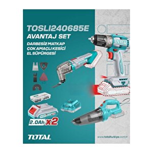 Tosli240685e Matkap+çok Amaçlı Kesici+el Süpürgesi 3'lü Set