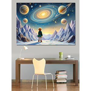Dağlarda Uzay Manzarası Dekoratif Kanvas - Mdf Ahşap Tablo 35x50 cm