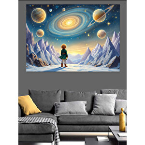 Dağlarda Uzay Manzarası Dekoratif Kanvas - Mdf Ahşap Tablo 35x50 cm