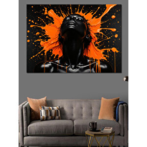 Alevli Kadın Portresi Dekoratif Kanvas - Mdf Ahşap Tablo 100x140 cm