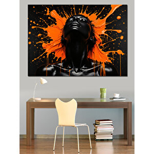Alevli Kadın Portresi Dekoratif Kanvas - Mdf Ahşap Tablo 100x140 cm