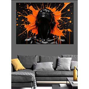 Alevli Kadın Portresi Dekoratif Kanvas - Mdf Ahşap Tablo 100x140 cm