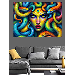 Medusa Kadın Portresi Dekoratif Kanvas - Mdf Ahşap Tablo 50x70 cm