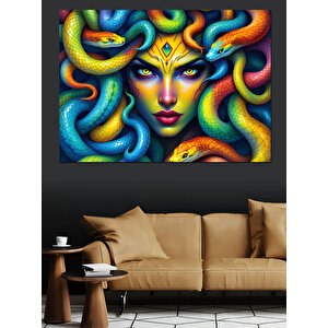Medusa Kadın Portresi Dekoratif Kanvas - Mdf Ahşap Tablo 50x70 cm