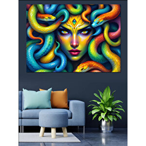 Medusa Kadın Portresi Dekoratif Kanvas - Mdf Ahşap Tablo 50x70 cm