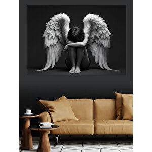 Diz Çökmüş Melek Dekoratif Kanvas - Mdf Ahşap Tablo 100x140 cm
