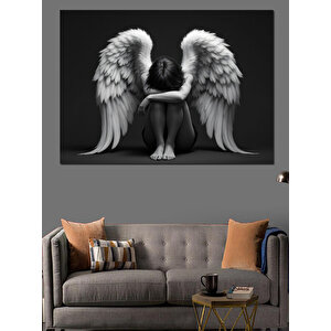 Diz Çökmüş Melek Dekoratif Kanvas - Mdf Ahşap Tablo 100x140 cm