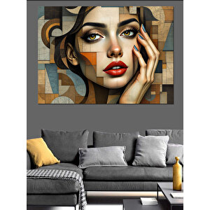 Soyut Kadın Portresi Dekoratif Kanvas - Mdf Ahşap Tablo 50x70 cm