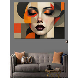 Soyut Portreli Renkli Kadın Dekoratif Kanvas - Mdf Ahşap Tablo