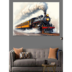 Buharlı Tren Yolculuğu Manzarası Dekoratif Kanvas - Mdf Ahşap Tablo