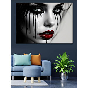 Gözyaşı Döken Kadın Dekoratif Kanvas - Mdf Ahşap Tablo