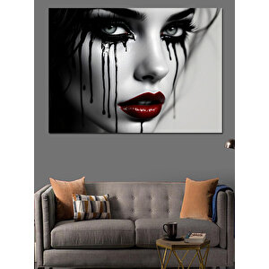 Gözyaşı Döken Kadın Dekoratif Kanvas - Mdf Ahşap Tablo