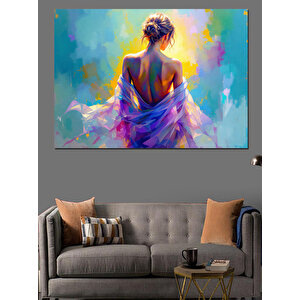 Soyut Renkli Kadın Dekoratif Kanvas - Mdf Ahşap Tablo