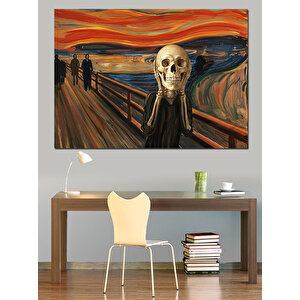 Çığlık Tablosu Modern Yorumu Dekoratif Kanvas - Mdf Ahşap Tablo 70x100 cm