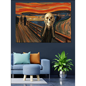 Çığlık Tablosu Modern Yorumu Dekoratif Kanvas - Mdf Ahşap Tablo