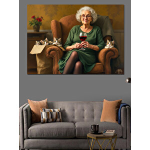 Yaşlı Kadın Portresi Dekoratif Kanvas - Mdf Ahşap Tablo