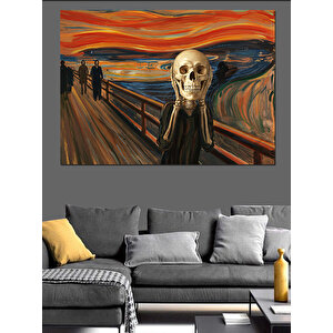 Çığlık Tablosu Modern Yorumu Dekoratif Kanvas - Mdf Ahşap Tablo 35x50 cm