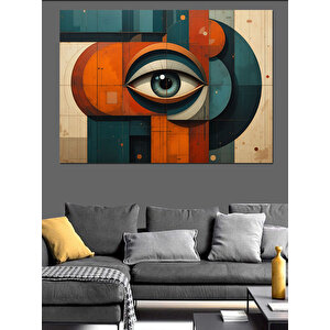 Soyut Göz Kompozisyonu Dekoratif Kanvas - Mdf Ahşap Tablo