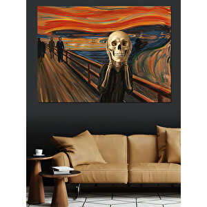 Çığlık Tablosu Modern Yorumu Dekoratif Kanvas - Mdf Ahşap Tablo 100x140 cm