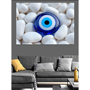 Mavi Nazar Boncuğu Dekoratif Kanvas - Mdf Ahşap Tablo