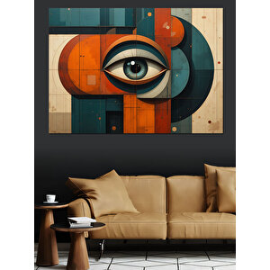 Soyut Göz Kompozisyonu Dekoratif Kanvas - Mdf Ahşap Tablo 70x100 cm
