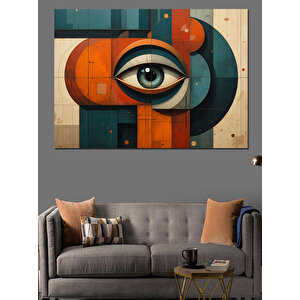 Soyut Göz Kompozisyonu Dekoratif Kanvas - Mdf Ahşap Tablo 70x100 cm