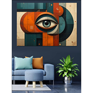 Soyut Göz Kompozisyonu Dekoratif Kanvas - Mdf Ahşap Tablo 100x140 cm