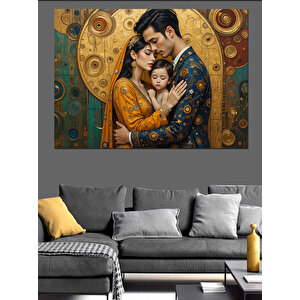 Kucağında Bebek Tutan Baba Dekoratif Kanvas - Mdf Ahşap Tablo 100x140 cm