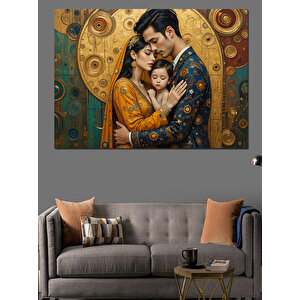 Kucağında Bebek Tutan Baba Dekoratif Kanvas - Mdf Ahşap Tablo 70x100 cm