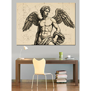 Mitolojik Melek Figürü Dekoratif Kanvas - Mdf Ahşap Tablo 70x100 cm