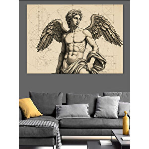 Mitolojik Melek Figürü Dekoratif Kanvas - Mdf Ahşap Tablo 70x100 cm