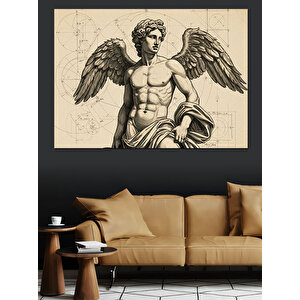 Mitolojik Melek Figürü Dekoratif Kanvas - Mdf Ahşap Tablo 50x70 cm