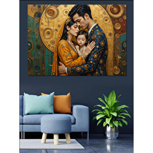 Kucağında Bebek Tutan Baba Dekoratif Kanvas - Mdf Ahşap Tablo