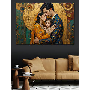 Kucağında Bebek Tutan Baba Dekoratif Kanvas - Mdf Ahşap Tablo