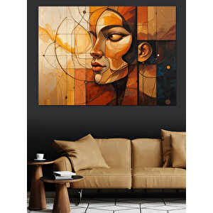 Soyut Kadın Portresi Dekoratif Kanvas - Mdf Ahşap Tablo 70x100 cm