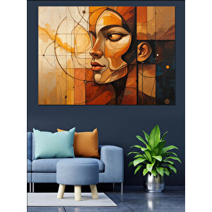 Soyut Kadın Portresi Dekoratif Kanvas - Mdf Ahşap Tablo 70x100 cm