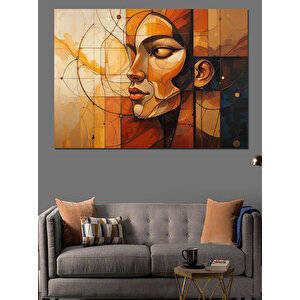 Soyut Kadın Portresi Dekoratif Kanvas - Mdf Ahşap Tablo 70x100 cm
