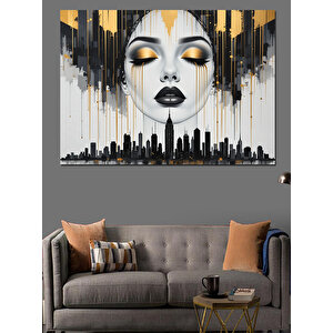 Soyut Kadın Portresi Dekoratif Kanvas - Mdf Ahşap Tablo 70x100 cm